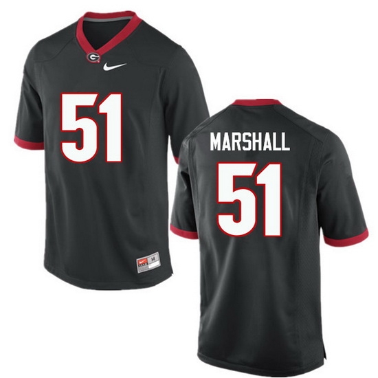 Men Georgia Bulldogs #51 David Marshall College Football Jerseys-Black Men Georgia Bulldogs #51 David Marshall College Football Jerseys-Black