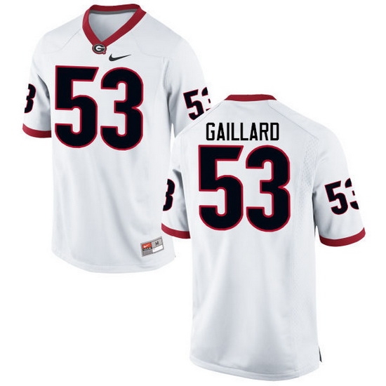 Men Georgia Bulldogs #53 Lamont Gaillard College Football Jerseys-White Men Georgia Bulldogs #53 Lamont Gaillard College Football Jerseys-White
