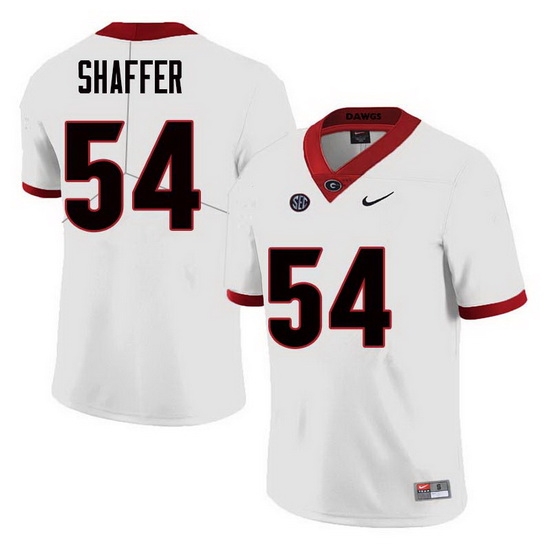 Men Georgia Bulldogs #54 Justin Shaffer College Football Jerseys Sale-White Men Georgia Bulldogs #54 Justin Shaffer College Football Jerseys Sale-White