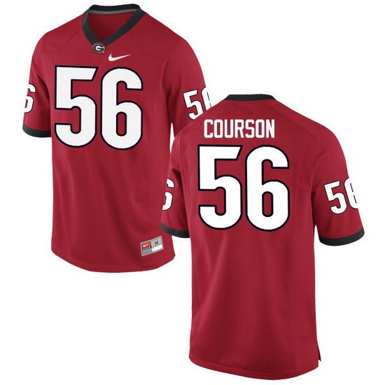 Men Georgia Bulldogs #56 John Courson College Football Jerseys-Red Men Georgia Bulldogs #56 John Courson College Football Jerseys-Red