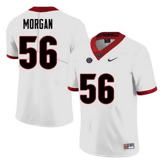 Men Georgia Bulldogs #56 Oren Morgan College Football Jerseys Sale-White Men Georgia Bulldogs #56 Oren Morgan College Football Jerseys Sale-White