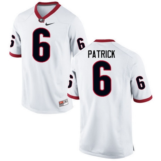 Men Georgia Bulldogs #6 Natrez Patrick College Football Jerseys-White Men Georgia Bulldogs #6 Natrez Patrick College Football Jerseys-White