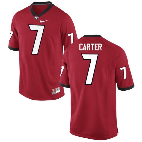 Men Georgia Bulldogs #7 Lorenzo Carter College Football Jerseys-Red Men Georgia Bulldogs #7 Lorenzo Carter College Football Jerseys-Red