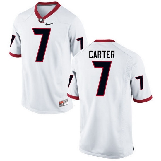 Men Georgia Bulldogs #7 Lorenzo Carter College Football Jerseys-White Men Georgia Bulldogs #7 Lorenzo Carter College Football Jerseys-White