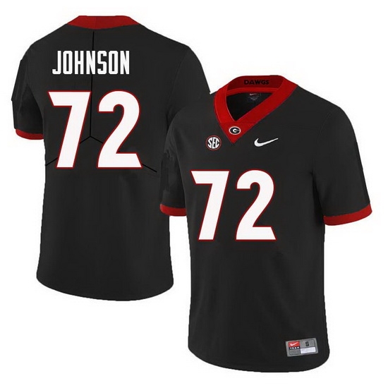 Men Georgia Bulldogs #72 Netori Johnson College Football Jerseys Sale-Black Men Georgia Bulldogs #72 Netori Johnson College Football Jerseys Sale-Black