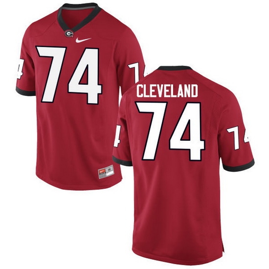Men Georgia Bulldogs #74 Ben Cleveland College Football Jerseys-Red Men Georgia Bulldogs #74 Ben Cleveland College Football Jerseys-Red