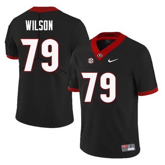 Men Georgia Bulldogs #79 Isaiah Wilson College Football Jerseys Sale-Black Men Georgia Bulldogs #79 Isaiah Wilson College Football Jerseys Sale-Black