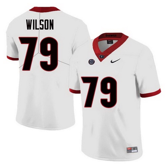 Men Georgia Bulldogs #79 Isaiah Wilson College Football Jerseys Sale-White Men Georgia Bulldogs #79 Isaiah Wilson College Football Jerseys Sale-White