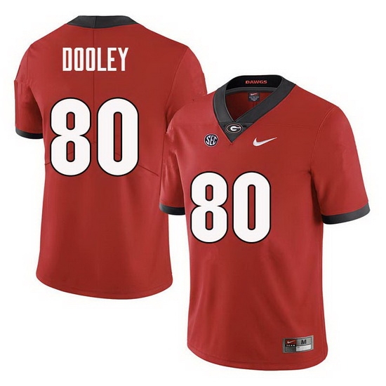 Men Georgia Bulldogs #80 J.T. Dooley College Football Jerseys Sale-Red Men Georgia Bulldogs #80 J.T. Dooley College Football Jerseys Sale-Red