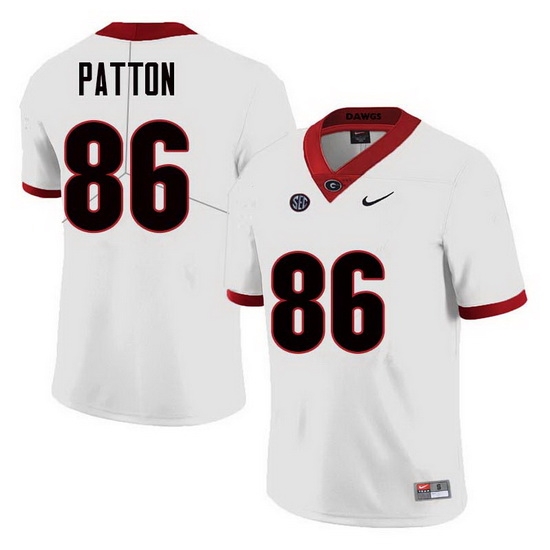 Men Georgia Bulldogs #86 Wix Patton College Football Jerseys Sale-White Men Georgia Bulldogs #86 Wix Patton College Football Jerseys Sale-White
