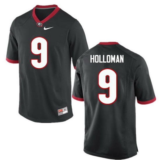 Men Georgia Bulldogs #9 Jeremiah Holloman College Football Jerseys-Black Men Georgia Bulldogs #9 Jeremiah Holloman College Football Jerseys-Black