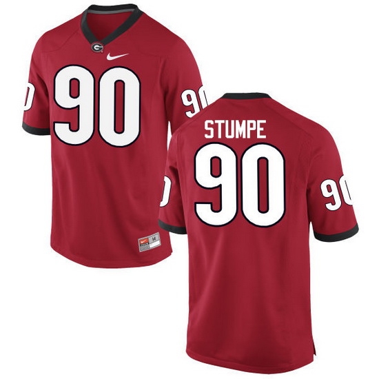 Men Georgia Bulldogs #90 Tanner Stumpe College Football Jerseys-Red Men Georgia Bulldogs #90 Tanner Stumpe College Football Jerseys-Red