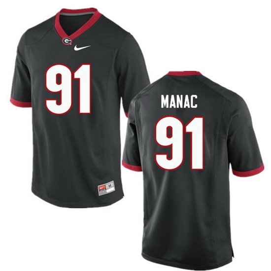 Men Georgia Bulldogs #91 Chauncey Manac College Football Jerseys-Black Men Georgia Bulldogs #91 Chauncey Manac College Football Jerseys-Black