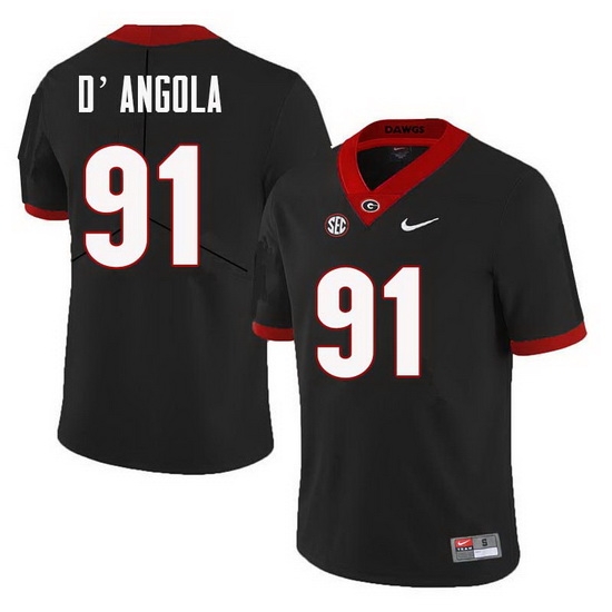 Men Georgia Bulldogs #91 Michael D'Angola College Football Jerseys Sale-Black Men Georgia Bulldogs #91 Michael D'Angola College Football Jerseys Sale-Black