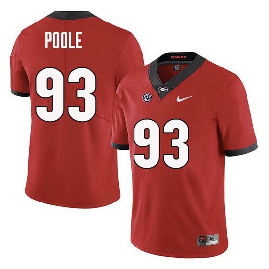 Men Georgia Bulldogs #93 Antonio Poole College Football Jerseys Sale-Red Men Georgia Bulldogs #93 Antonio Poole College Football Jerseys Sale-Red