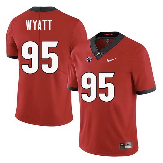 Men Georgia Bulldogs #95 Devonte Wyatt College Football Jerseys Sale-Red Men Georgia Bulldogs #95 Devonte Wyatt College Football Jerseys Sale-Red
