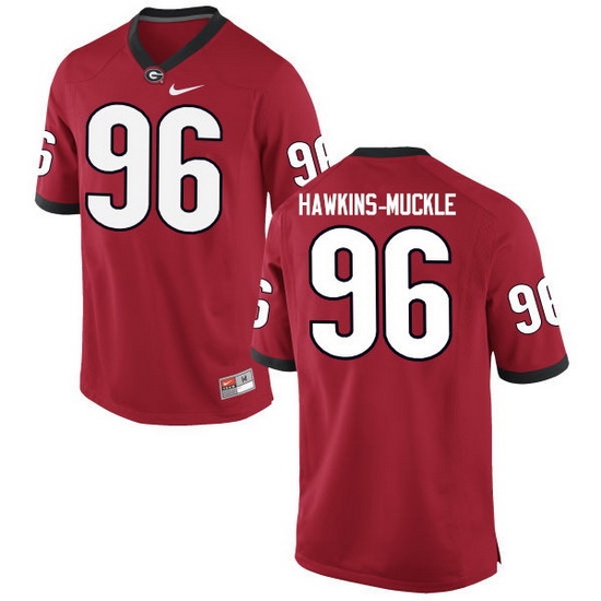 Men Georgia Bulldogs #96 DaQuan Hawkins-Muckle College Football Jerseys-Red Men Georgia Bulldogs #96 DaQuan Hawkins-Muckle College Football Jerseys-Red