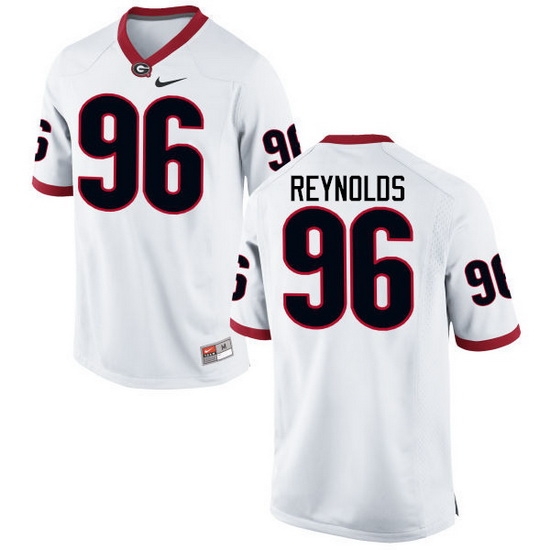 Men Georgia Bulldogs #96 Hudson Reynolds College Football Jerseys-White Men Georgia Bulldogs #96 Hudson Reynolds College Football Jerseys-White