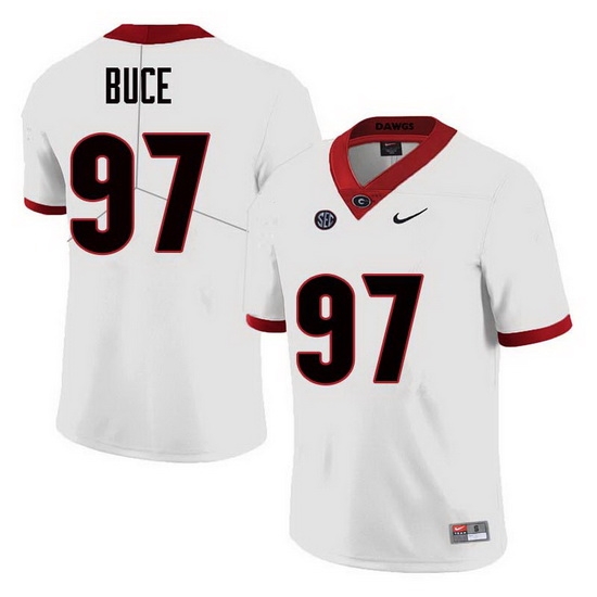 Men Georgia Bulldogs #97 Brooks Buce College Football Jerseys Sale-White Men Georgia Bulldogs #97 Brooks Buce College Football Jerseys Sale-White