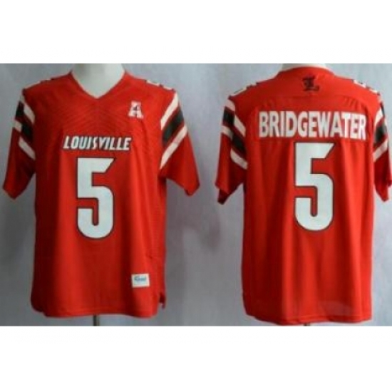 Louisville Cardinals 5 Teddy Bridgewater Red AAC Patch NCAA Techfit Jerseys Louisville Cardinals 5 Teddy Bridgewater Red AAC Patch NCAA Techfit Jerseys