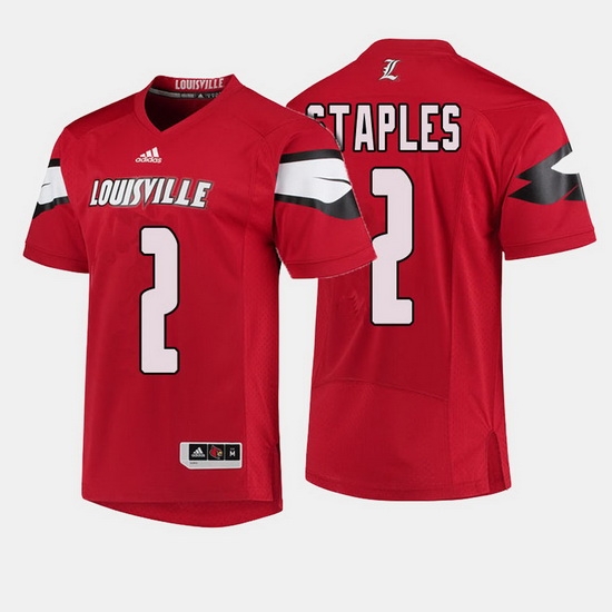 Louisville Cardinals Jamari Staples College Football Red Jersey Louisville Cardinals Jamari Staples College Football Red Jersey
