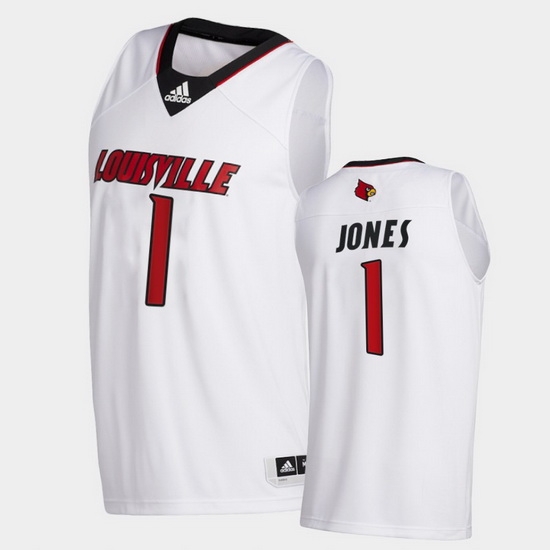 Men Louisville Cardinals Carlik Jones College Basketball White Swingman 2020 21 Jersey Men Louisville Cardinals Carlik Jones College Basketball White Swingman 2020 21 Jersey