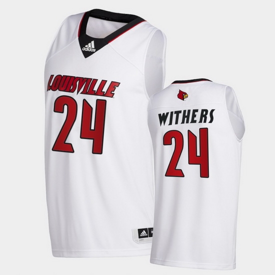 Men Louisville Cardinals Jae'Lyn Withers College Basketball White Swingman 2020 21 Jersey Men Louisville Cardinals Jae'Lyn Withers College Basketball White Swingman 2020 21 Jersey