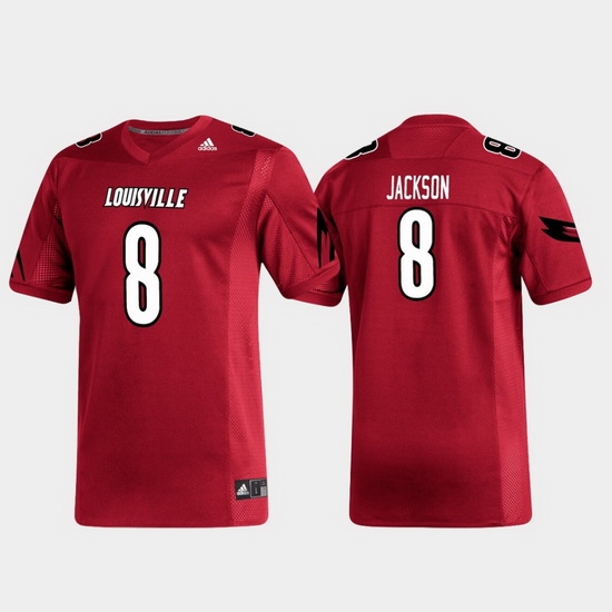 Men Louisville Cardinals Lamar Jackson 8 Red Replica Alumni Football Jersey Men Louisville Cardinals Lamar Jackson 8 Red Replica Alumni Football Jersey
