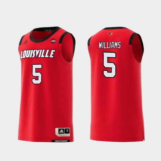Men Louisville Cardinals Malik Williams Red Replica College Basketball Jersey Men Louisville Cardinals Malik Williams Red Replica College Basketball Jersey