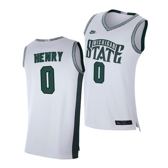 Michigan State Spartans Aaron Henry White Limited Retro Michigan State Spartans Jersey Michigan State Spartans Aaron Henry White Limited Retro Michigan State Spartans Jersey