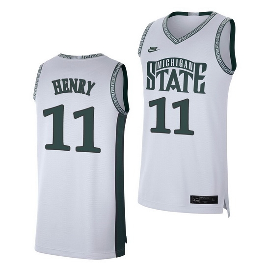 Michigan State Spartans Aaron Henry White Retro Limited Men'S Jersey Michigan State Spartans Aaron Henry White Retro Limited Men'S Jersey