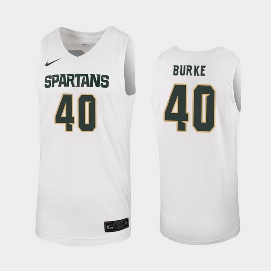 Michigan State Spartans Braden Burke White Replica Men'S Jersey Michigan State Spartans Braden Burke White Replica Men'S Jersey