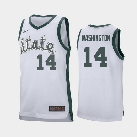 Michigan State Spartans Brock Washington White Retro Replica Men'S Jersey Michigan State Spartans Brock Washington White Retro Replica Men'S Jersey