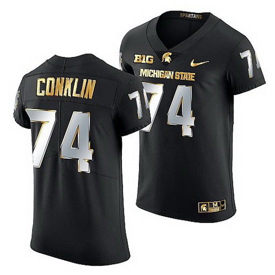 Michigan State Spartans Jack Conklin Golden Edition Nfl Limited Black Jersey Michigan State Spartans Jack Conklin Golden Edition Nfl Limited Black Jersey