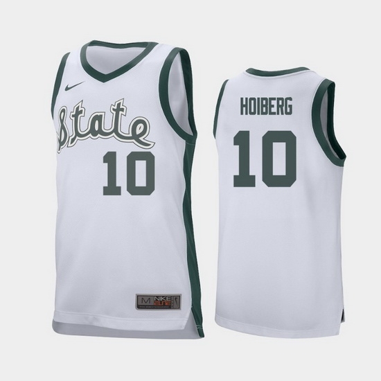 Michigan State Spartans Jack Hoiberg White Retro Replica Men'S Jersey Michigan State Spartans Jack Hoiberg White Retro Replica Men'S Jersey