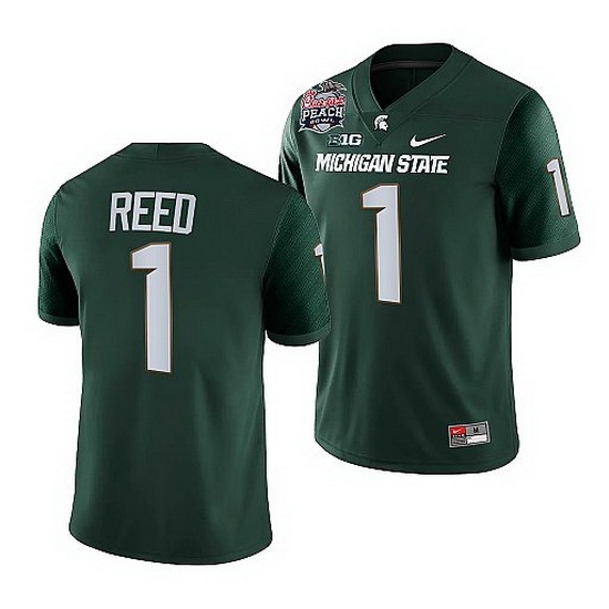 Michigan State Spartans Jayden Reed Green 2021 Peach Bowl College Football Playoff Jersey Michigan State Spartans Jayden Reed Green 2021 Peach Bowl College Football Playoff Jersey