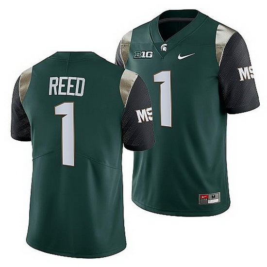 Michigan State Spartans Jayden Reed Green College Football Men Jersey Michigan State Spartans Jayden Reed Green College Football Men Jersey