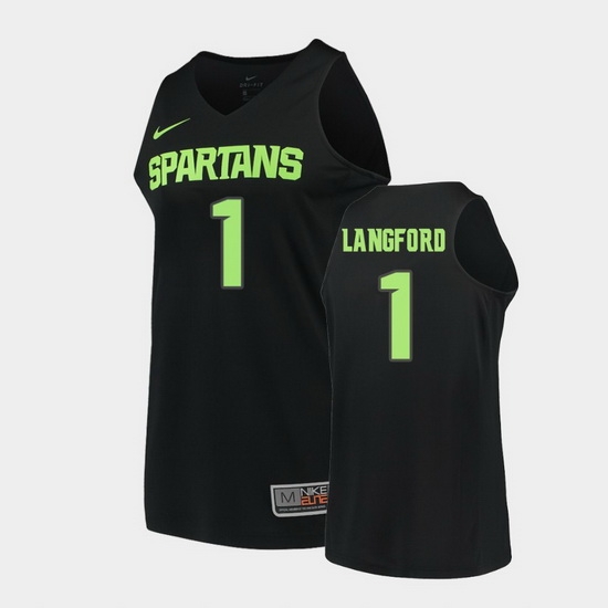 Michigan State Spartans Josh Langford Black Replica Men'S Jersey Michigan State Spartans Josh Langford Black Replica Men'S Jersey