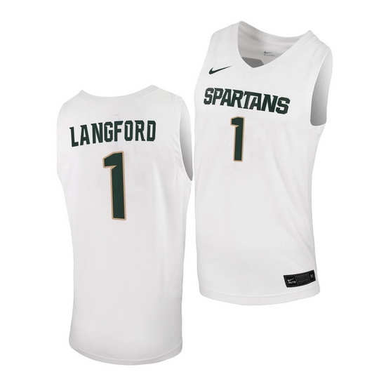 Michigan State Spartans Joshua Langford White Replica Men Jersey Michigan State Spartans Joshua Langford White Replica Men Jersey