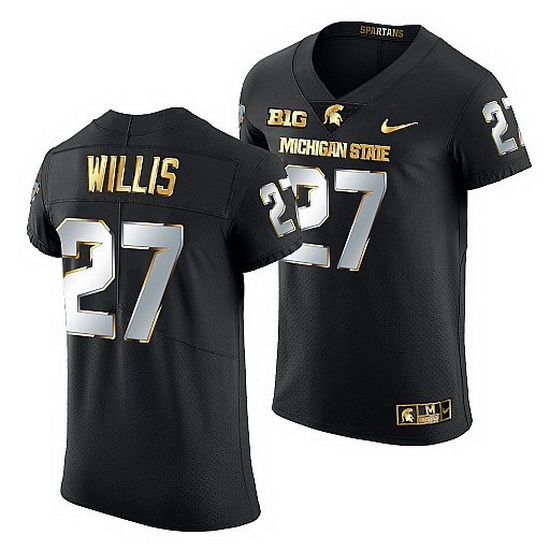 Michigan State Spartans Khari Willis Golden Edition Nfl Limited Black Jersey Michigan State Spartans Khari Willis Golden Edition Nfl Limited Black Jersey