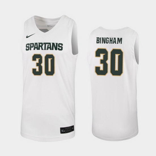 Michigan State Spartans Marcus Bingham Jr. White Replica Men'S Jersey Michigan State Spartans Marcus Bingham Jr. White Replica Men'S Jersey
