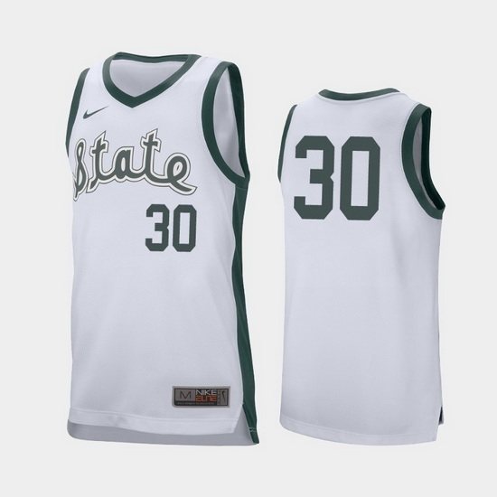 Michigan State Spartans Marcus Bingham Jr. White Retro Performance Men'S Jersey Michigan State Spartans Marcus Bingham Jr. White Retro Performance Men'S Jersey