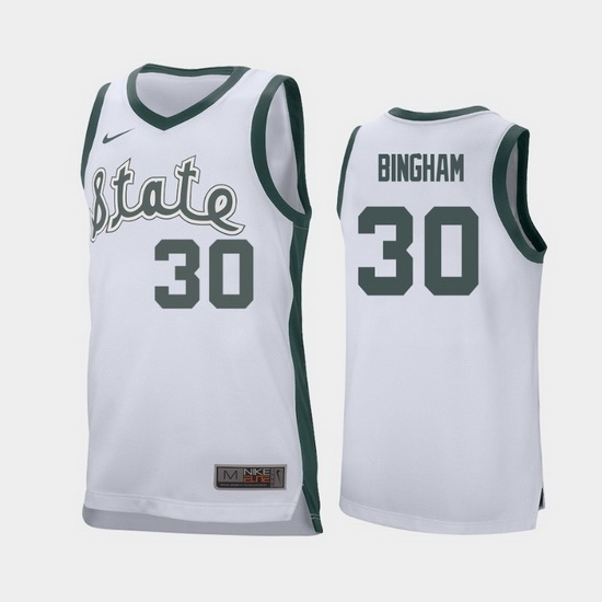 Michigan State Spartans Marcus Bingham Jr. White Retro Replica Men'S Jersey Michigan State Spartans Marcus Bingham Jr. White Retro Replica Men'S Jersey
