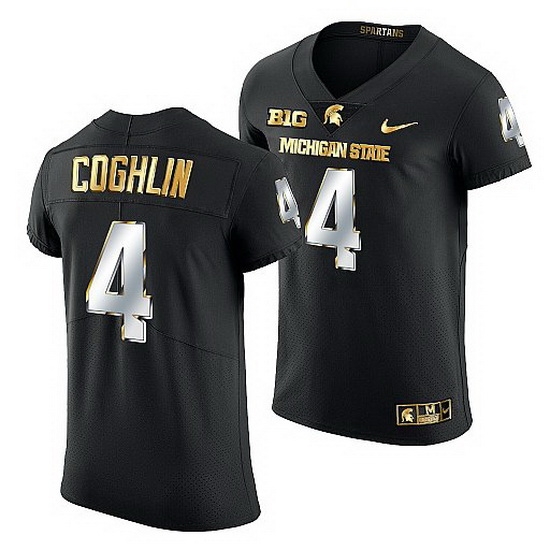Michigan State Spartans Matt Coghlin 2021 22 Golden Edition Limited Football Black Jersey Michigan State Spartans Matt Coghlin 2021 22 Golden Edition Limited Football Black Jersey