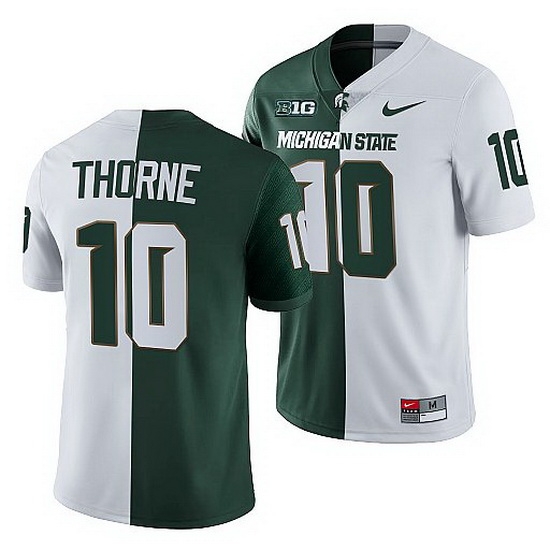Michigan State Spartans Payton Thorne Michigan State Spartans Split Edition 2021 22 Jersey Michigan State Spartans Payton Thorne Michigan State Spartans Split Edition 2021 22 Jersey