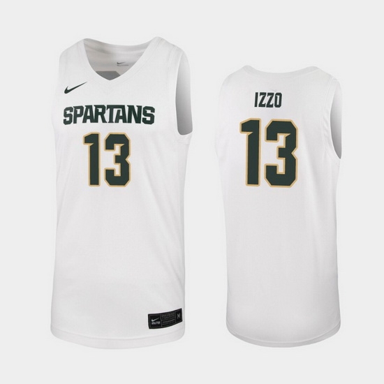 Michigan State Spartans Steven Izzo White Replica Men'S Jersey Michigan State Spartans Steven Izzo White Replica Men'S Jersey
