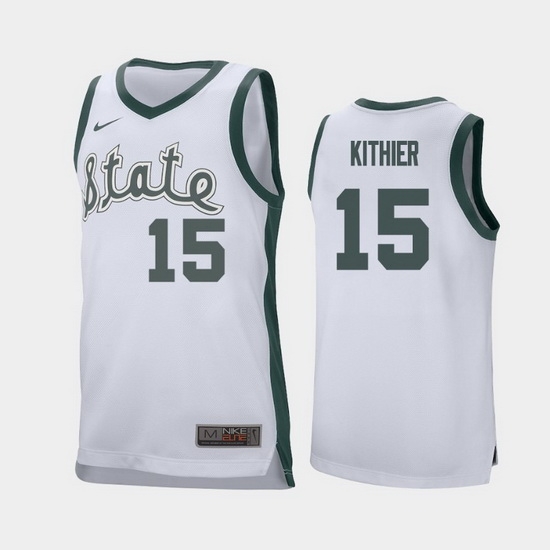 Michigan State Spartans Thomas Kithier White Retro Replica Men'S Jersey Michigan State Spartans Thomas Kithier White Retro Replica Men'S Jersey