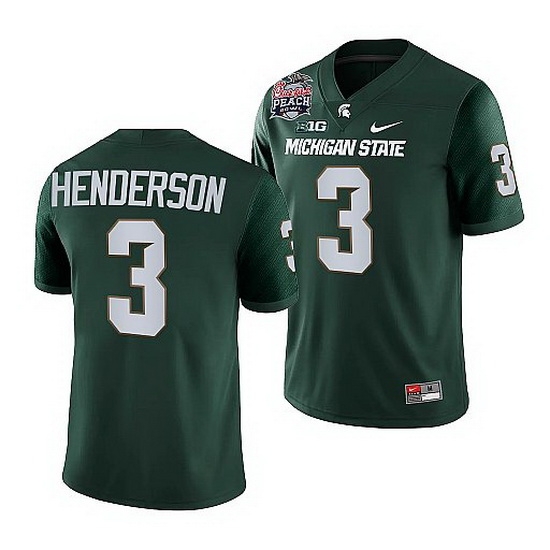 Michigan State Spartans Xavier Henderson Green 2021 Peach Bowl College Football Playoff Jersey Michigan State Spartans Xavier Henderson Green 2021 Peach Bowl College Football Playoff Jersey