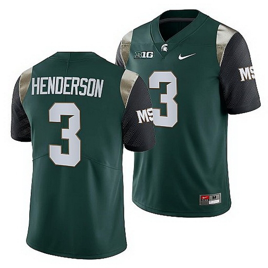 Michigan State Spartans Xavier Henderson Green College Football Men Jersey Michigan State Spartans Xavier Henderson Green College Football Men Jersey