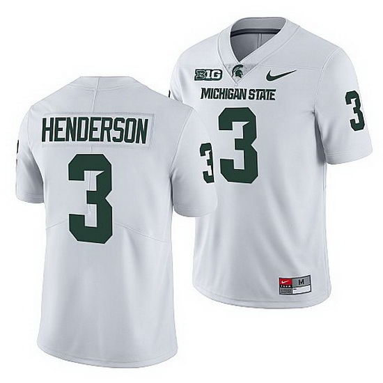 Michigan State Spartans Xavier Henderson White College Football Men Jersey Michigan State Spartans Xavier Henderson White College Football Men Jersey
